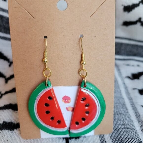 Watermelon Earrings for Gaza - Picture 2 of 3